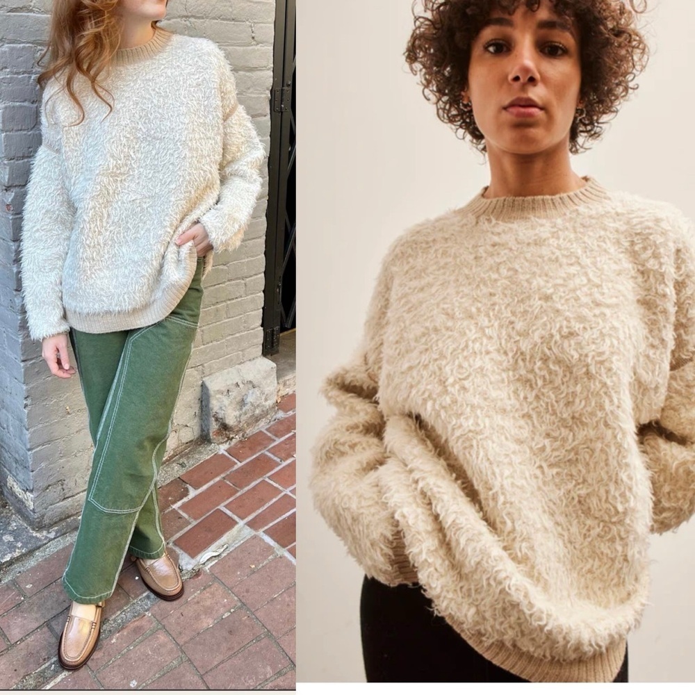 NWOT Lauren Manoogian Sherpa Crewneck Baby Alpaca Sweater Size 3 / Large